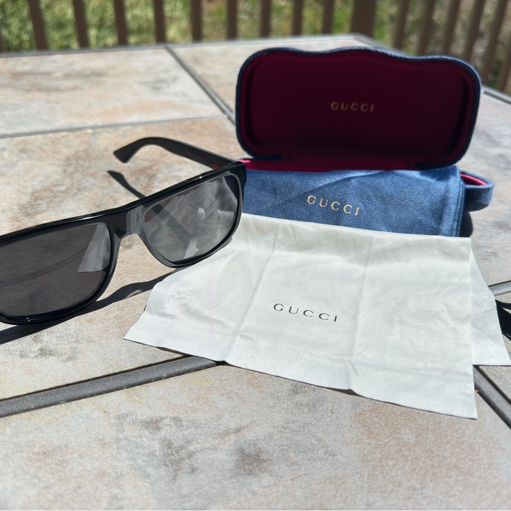 Gucci Black Sunglasses GG0010S Fashion Sunglasses 58mm - Black/Grey